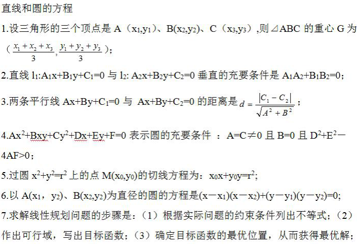 2022年山东成人高考高起点《数学》考点笔记（5）