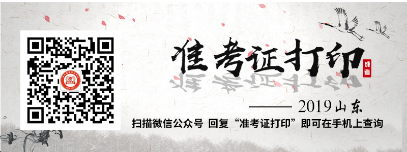 2018年山东省成人高考准考证打印