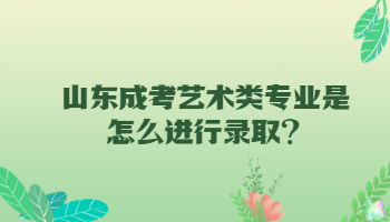 山东成考艺术类专业是怎么进行录取